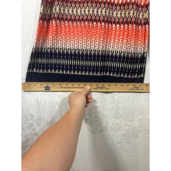 Coco Bianco Palazzo Pants Medium Orange Black Tan Geometric Print Wide Leg - Picture 6 of 9